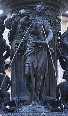 Figure of the Fountain of Virtue, late Renaissance, by Benedikt Wurzelbauer 1589, Nuremberg, Middle Franconia, Bavaria, Germany, Europe