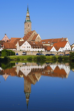 Old Town with Liebfrauenmuenster, Wolframs-Eschenbach, Castle Road, Middle Franconia, Bavaria, Germany, Europe