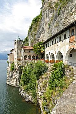 Church, Monastery of Santa Caterina del Sasso, Reno, Lake Maggiore, Lombardy, Italy, Europe