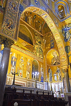 Cappella Palatina, close-up, Palazzo dei Normannni also Palazzo Reale, Palermo, Sicily, Italy, Europe