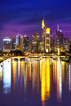 Skyline river Main skyscrapers skyscrapers city in Frankfurt, Germany, Europe