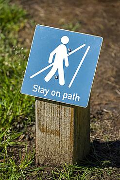 Sign, Marking for a hiking trail, Stay on path, Stay on path, Iceland, Europe