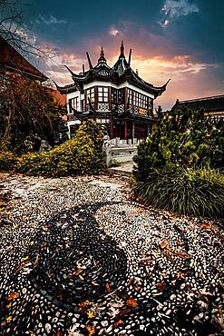 China Park in Hamburg, sunset, yin and yang, Germany, Europe