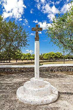 Cross, Catholic Church Ermita de Sant Joan de Missa, Menorca, Balearic Islands, Spain, Europe