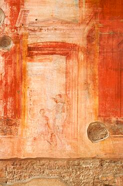 Ancient fresco from the walls of the pompeii, Italy ruins