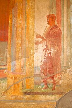 Ancient fresco from the walls of the pompeii, Italy ruins