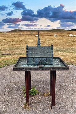 St John's Chapel, St John's Chapel, bronze model, Kyrkhamnm, Oeland, Sweden, Europe