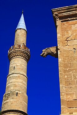 Lefkosa, Lefkosia, divided capital of Northern Cyprus, Old Town, Selimiye Mosque Tower, former St. Sophia Cathedral, Northern Cyprus