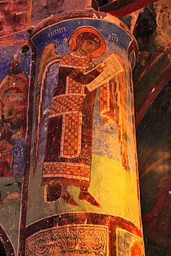 Former monastery church of Antifonitis, 12th century Frescoes and mural painting on the columns, North Cyprus