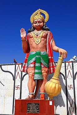 Rajasthan, Vatshmo Mata Temple, new modern temple on the road from Mandawa to Bikaner, Hanuman the Monkey God, North India, India, Asia