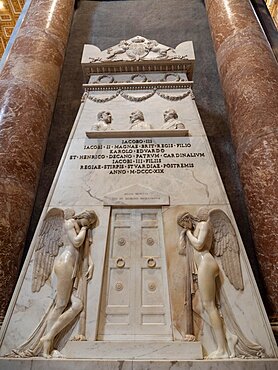 Monument to the Royal Stuarts, by Antonio Canova, St Peter's Basilica, Vatican, Rome, Italy, Europe