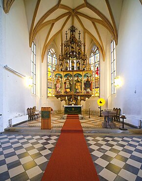 Protestant St. Nicolai Church, interior, Lutherplatz, Doebeln, Saxony, Germany, Europe