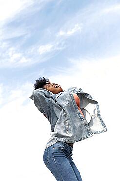 portrait young female jumping 7