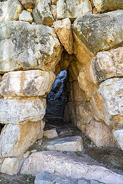 Ruins of the Mycenaean site of Tiryns, excavation site, Peloponnese, Greece, Europe