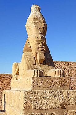 Statue of the King, Wadi Al-Sebua Temple, Aswan, Egypt, Africa