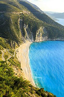 Myrtos beach in the evening, Kefalonia, Ionian Islands, Greece, Europe