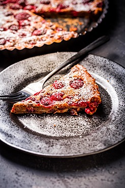 Homemade cranberry and raspberry pie for Christmas