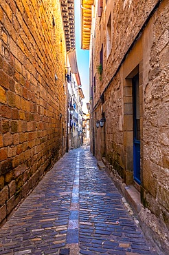 Fuenterrabia or Hondarribia municipality of Gipuzkoa. Basque Country. old town street