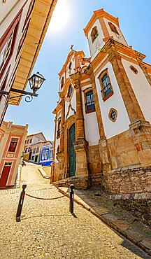 One of the many historic churches in Baroque and colonial style from the 18th century in the city of Ouro Preto in Minas Gerais, Brazil, Ouro Preto, Minas Gerais, Brasil, South America