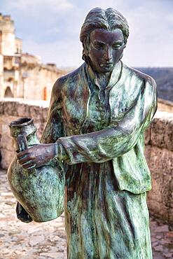 Bronze figure in Matera, Matera Province, Basilicata, Italy, Matera, Basilicata, Italy, Europe