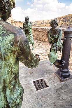 Bronze figures in Matera, Matera province, Basilicata, Italy, Matera, Basilicata, Italy, Europe