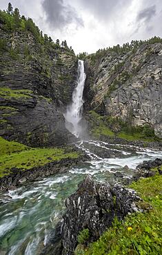 River Driva, Svoufallet waterfall, long exposure, Amotan Gorge, Gjora, Norway, Europe