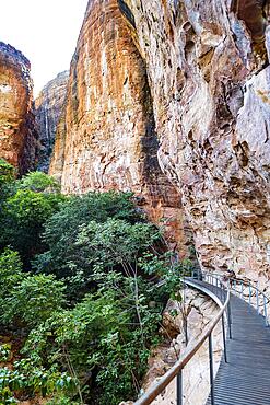 Overhanging cliffs at Pedra Furada, Unesco site Serra da Capivara National Park, Piaui, Brazil, South America