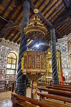 Interior of the San Miguel de Velasco mission, Unesco site Jesuit Missions of Chiquitos, Bolivia, South America