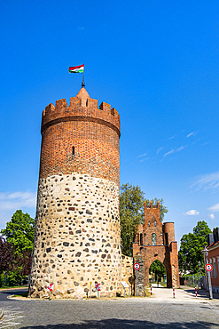 Powder Tower and Berlin Gate, Mittenwalde, Brandenburg, Germany, Europe