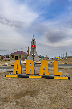 Aral sign, Aralsk, Aral lake, Kazakhstan, Asia