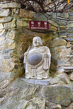 Buddha of Granting a Son, stone figure, Haedong Yonggungsa Temple, Busan, Gyeongsangnam-do Province