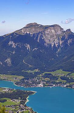 Sankt Wolfgang with Schafberg, Wolfgangsee, Salzkammergut, Land Salzburg, Austria, Europe