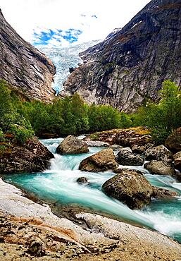 Briksdal glacier in north europe Nordfjord norway