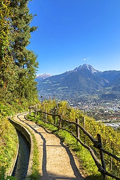 On the Marlinger Waalweg via Merano, South Tyrol