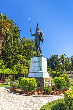 Statue of Achilles in the garden of the Achilleion on Corfu