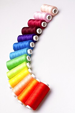 Multi-coloured rainbow threads for sewing