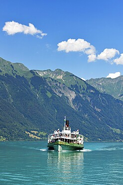 Steamboat Lötschberg on Lake Brienz, Interlaken Ost, Canton of Bern, Switzerland, Europe