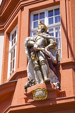 Portal figure, Gutenberg Museum, Printing and Writing Museum, Mainz, Rhineland-Palatinate, Germany, Europe