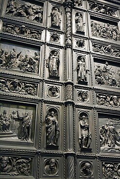 Fragment of the iron door of the church in St. Petersburg