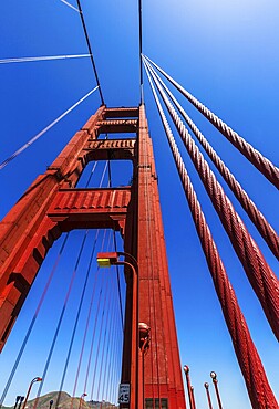 Golden Gate Bridge details in San Francisco California USA