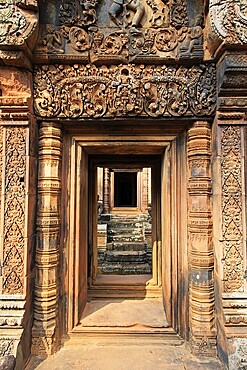 Entrance gate to the Banteay Srei temple complex in Cambodia