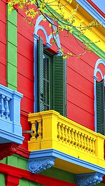 Argentina, colorful buildings of El Caminito, a popular tourist destination in Buenos Aires