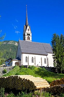 Church, Vigo di Fassa, Fassa Valley, Trento Province, Trentino-Alto Adige/South Tyrol, Italian Dolomites, Italy, Europe