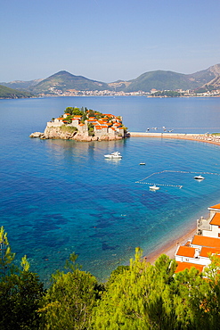 Sveti Stefan, Budva Bay, Budva Riviera, Montenegro, Europe