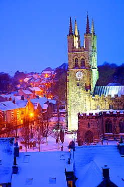 Cathedral of the Peak in snow, Tideswell, Peak District National Park, Derbyshire, England, United Kingdom, Europe