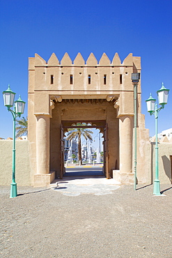 Entrance to Al Murabbaa Heritage Fort, Al Ain, Abu Dhabi, United Arab Emirates, Middle East