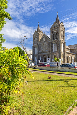 View of Independence Square and Immaculate Conception Catholic Co-Cathedral, Basseterre, St. Kitts and Nevis, West Indies, Caribbean, Central America