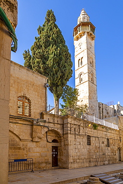 View of Mosque of Omar in Old City, Old City, UNESCO World Heritage Site, Jerusalem, Israel, Middle East