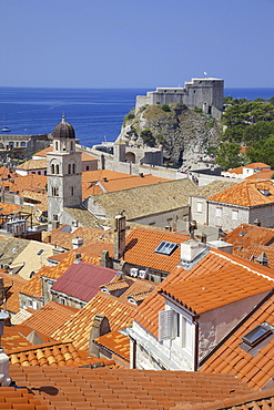 Old Town rooftops, UNESCO World Heritage Site, Dubrovnik, Dalmatian Coast, Croatia, Europe 