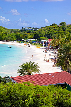 View of Long Bay and beach, Long Bay, Antigua, Leeward Islands, West Indies, Caribbean, Central America